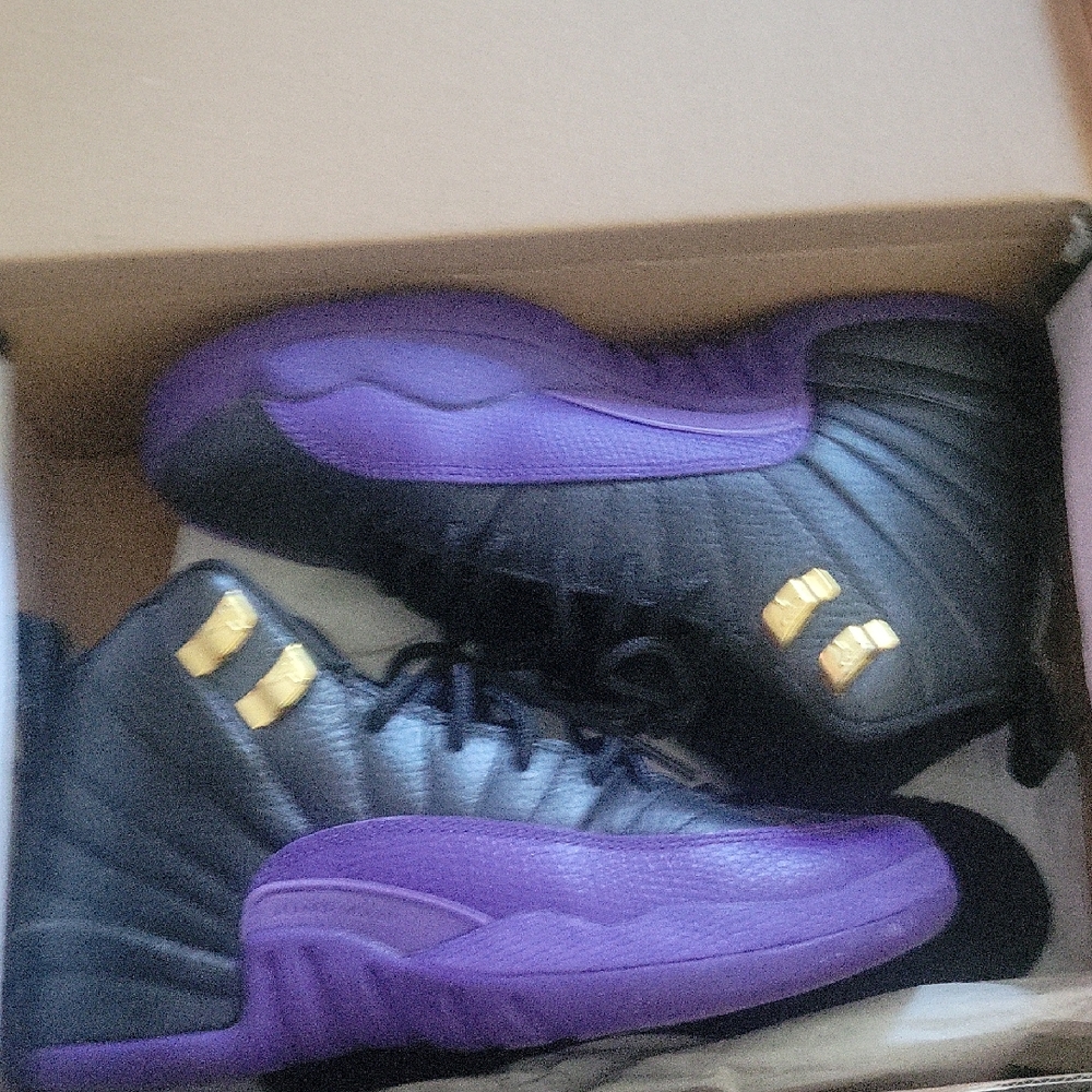 Jordan Kids Sneakers Black Purple Gold